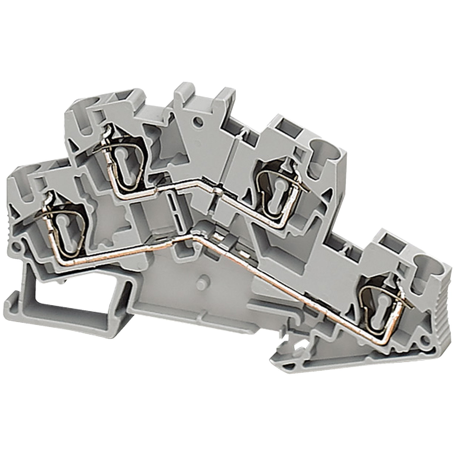 Linergy Klemmleiste zur Durchleitung, 4mm2, 28A, 2 Ebenen, 1x1, Feder, grau