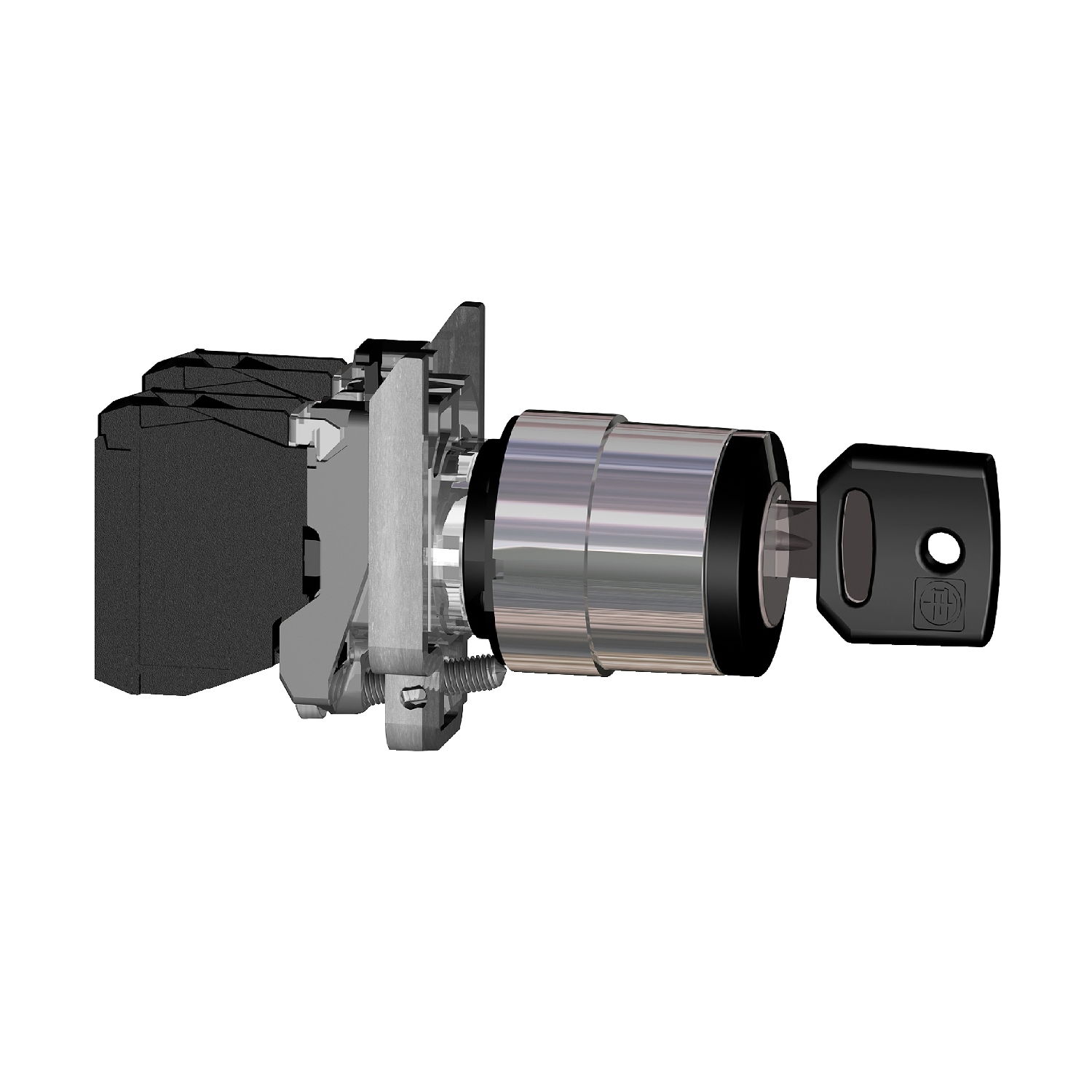 Schlüsselschalter, Harmony XB4, Metall, 22mm, schwarz, 3 Stellungen, rastend, Ronis 455, 2S, ATEX – Bild 4 von 9