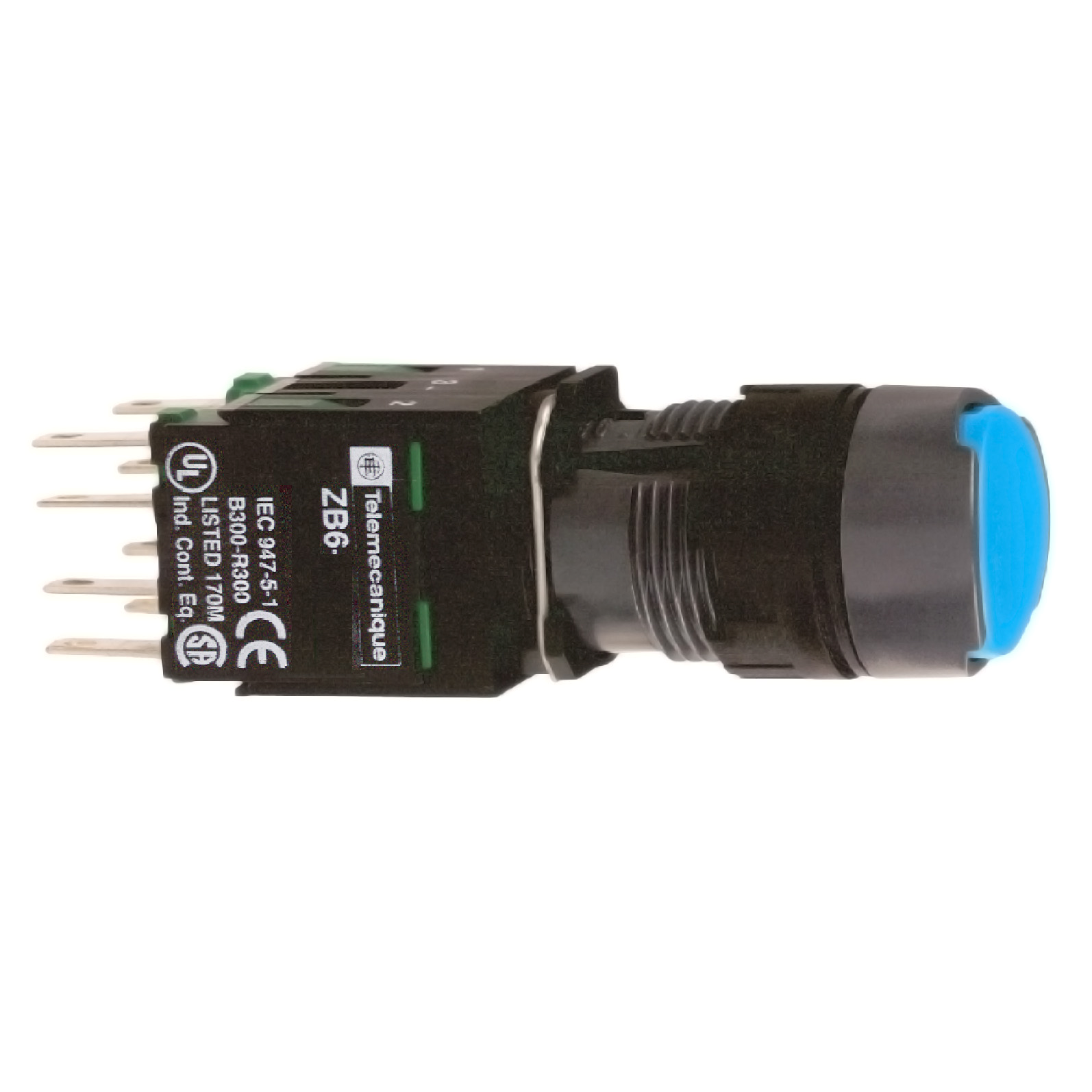 Leuchtdrucktaster, blau, D=16mm, aus Kunststoff