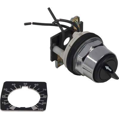 Potenziometer mit gravierter Platte, Typ K, Ø 30 Betätigungsknebel, schwarz