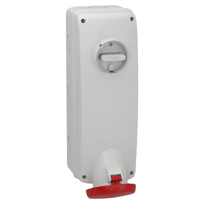 Wandsteckdose verriegelt, 63A, 3p+N+E, 380-415 V AC, IP65