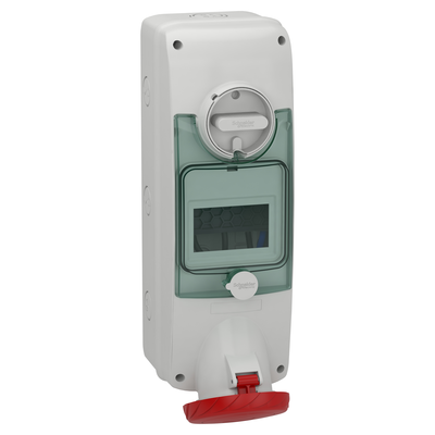 Wandsteckdose verriegelt, 63A, 3p+N+E, 380-415 V AC, IP65