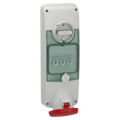 CEE Wandsteckdose verriegelt, 63A, 3p+N+E, 380-415 V AC, IP65