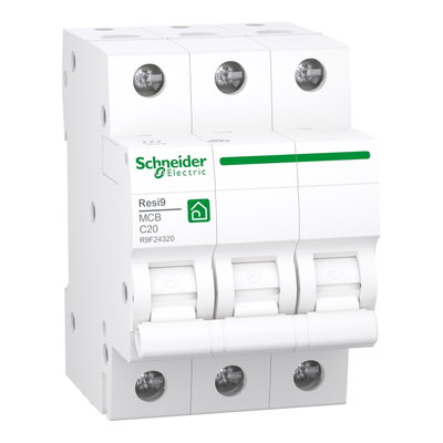 Leitungsschutzschalter Resi9 3P, 20A, C Charakteristik, 6kA