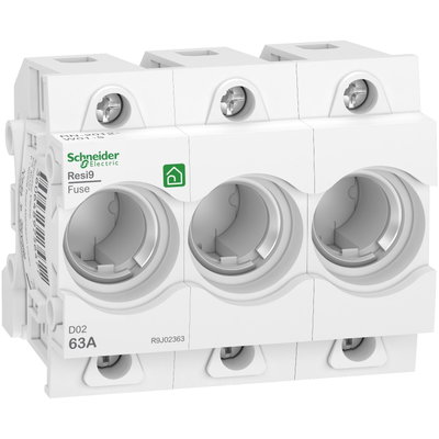 Neozed Sicherungssockel D02, 3P, 63A, 400V, DIN-Schiene