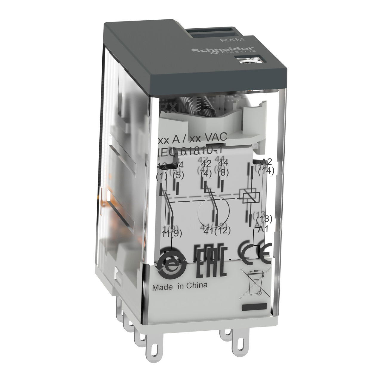Miniaturrelais, Easy Harmony RXM2L, 5A, 2W, 24V DC, ohne LED – Bild 2 von 7