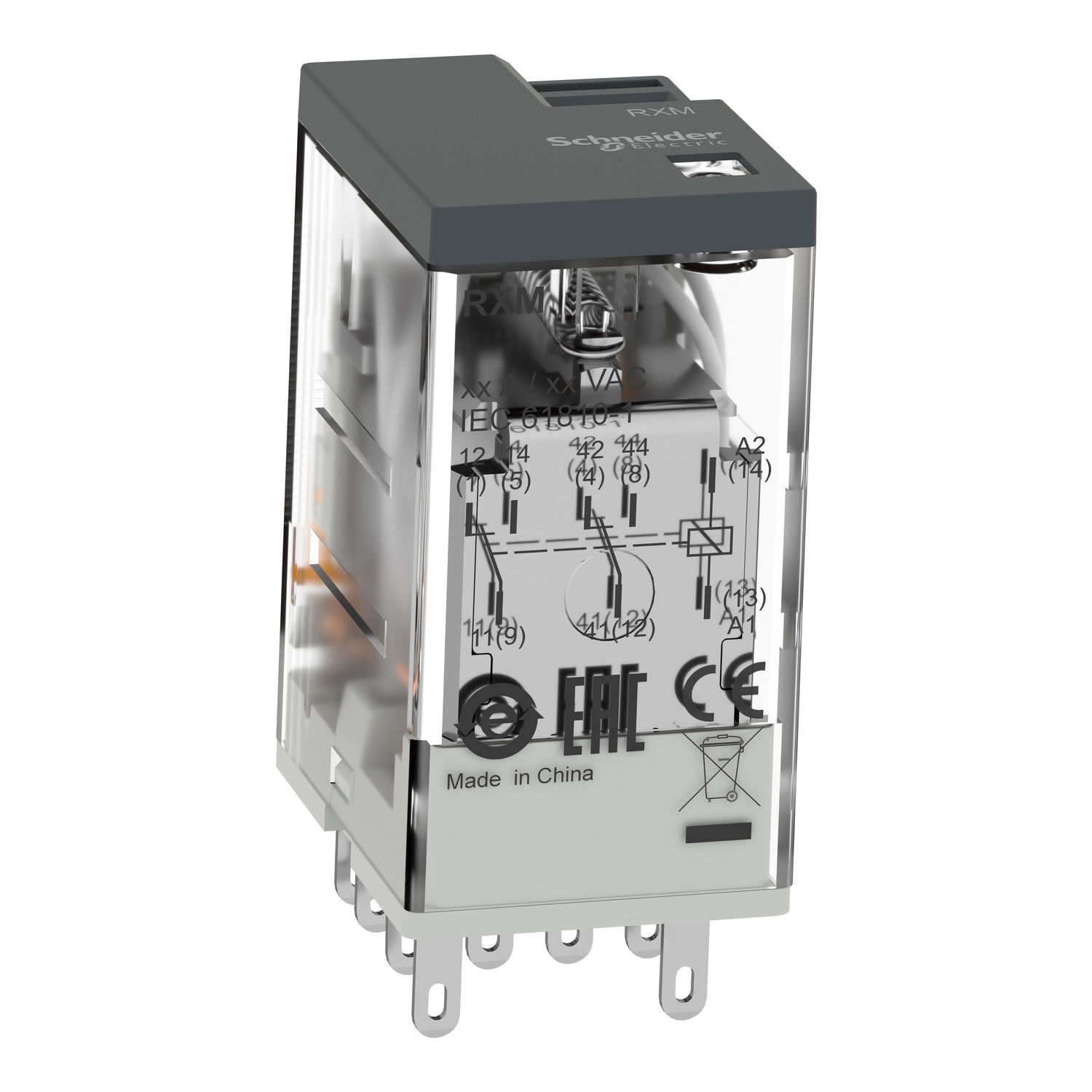 Miniaturrelais, Easy Harmony RXM2L, 3A, 4W, 24V DC, ohne LED – Bild 2 von 7