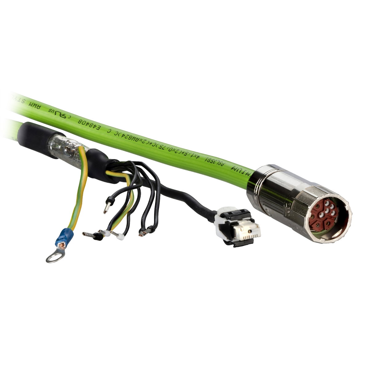 Hybridkabel für PacDrive 3, SH3-Servomotor mit OMC, 1,5mm², M23-Stecker/RJ45+freie Kabelenden, 3m