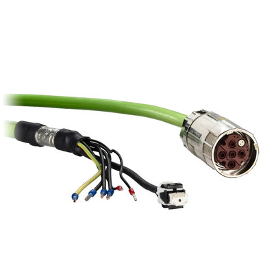 Hybridkabel für PacDrive 3, SH3-Servomotor mit OMC, 2,5mm², M40-Stecker/RJ45+freie Kabelenden, 30m