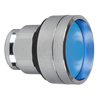 Drucktaster, Frontelement, Harmony XB4, Metall, 22mm, blau, vorstehend, unbeschriftet, tastend, mit Schutzkappe