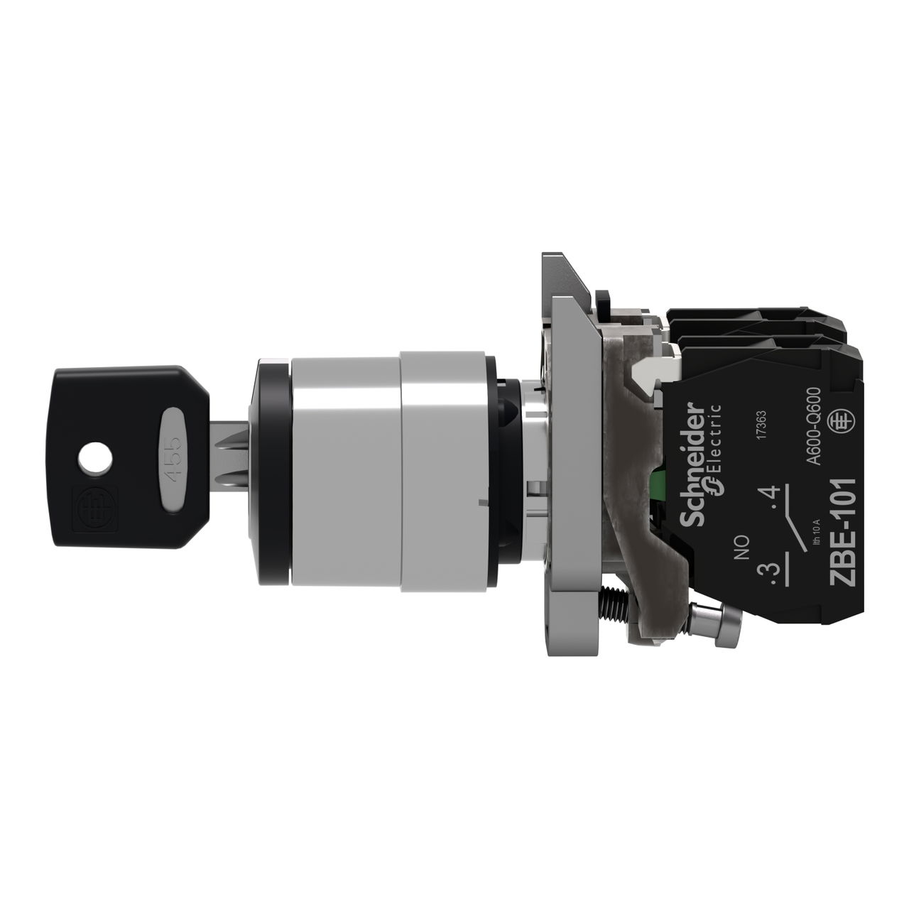 Schlüsselschalter, Harmony XB4, Metall, 22mm, schwarz, 3 Stellungen, rastend, Ronis 455, 2S, ATEX – Bild 7 von 9