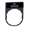 Schildträger 30x40mm, für Ø 22 Geräte, m. Schild EN SERVICE