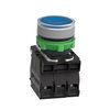 Leuchtdrucktaster, Harmony XB5, Kunststoff, hellgrau, blau, 22mm, universelle LED, glatte Kalotte, 1S + 1Ö, 24V ACDC