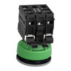 Leuchtdrucktaster, Harmony XB5F, Kunststoff, 30mm, hellgrau, grün, universelle LED, 1S+1Ö, 120V AC