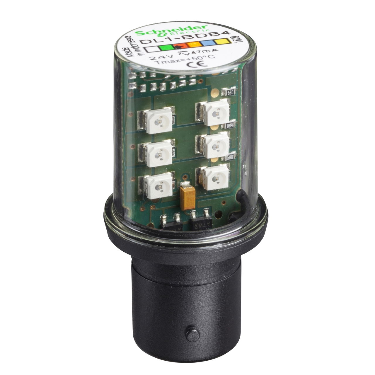 LED-Lampe, rot für Befehls- u. Meldegeräte, BA 15d, 24 V