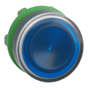 Leuchtdrucktaster, Frontelement, Harmony XB5, Kunststoff, 22mm, blau, für universelle LED, geriffelte Kalotte