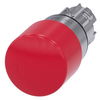 Not-Halt-Pilzdrucktaster, 22mm, rund, Metall, hochglanz, rot, 30mm
