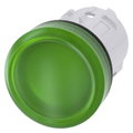 Leuchtmelder, 22mm, rund, Kunststoff, grün, Linse, glatt