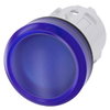 Leuchtmelder, 22mm, rund, Kunststoff, blau, Linse, glatt