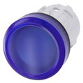Leuchtmelder, 22mm, rund, Kunststoff, blau, Linse, glatt