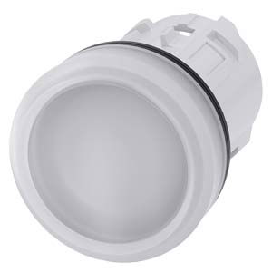 Leuchtmelder, 22mm, rund, Kunststoff, weiß, Linse, glatt