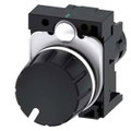 Potentiometer, 22mm, rund, Kunststoff, schwarz, 10 kOhm, mit Halter