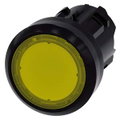 Drucktaster, beleuchtet, 22mm, rund, Kunststoff, gelb, Druckknopf