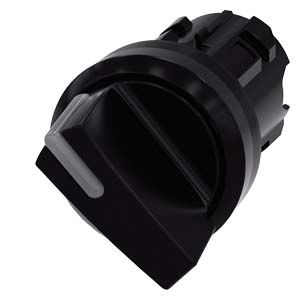 Knebelschalter beleuchtbar, 22mm, rund, Kunststoff, schwarz, Knebel kurz