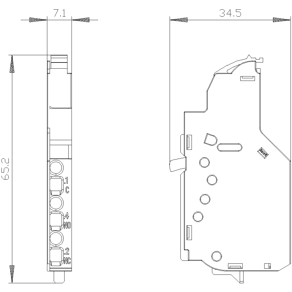 Hilfsschalter Wechslerkontakte Typ HQ (7mm) Zubehör für: 3VA1 und 3VA20 – Bild 3 von 4