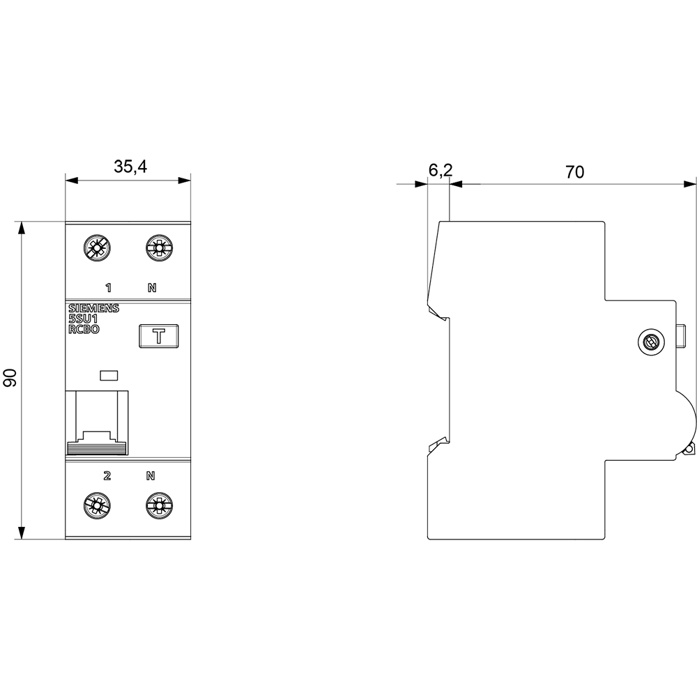 FI/LS-Schalter, 6 kA, 1P+N, Typ A, 30 mA, B-Char, In: 25 A, Un AC: 230 V – Bild 3 von 5