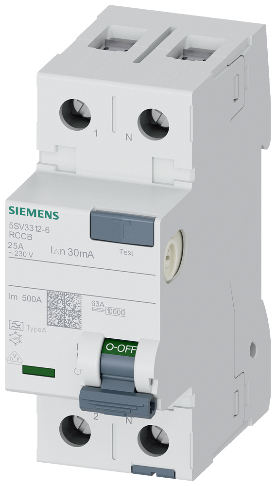 FI-Schutzschalter, 2-polig, Typ A, In: 25 A, 30 mA, Un AC: 230 V