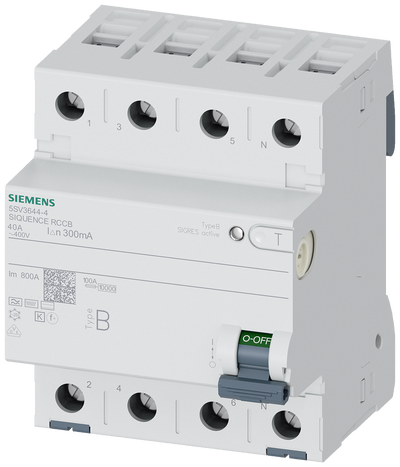 FI-Schutzschalter, 4-polig, Typ B, kurzzeitverzögert, In: 40 A, 300 mA