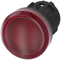 Leuchtmelder, 22mm, rund, Kunststoff, rot, Linse, glatt