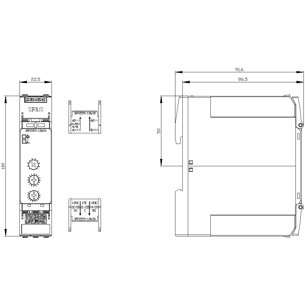 Zeitrelais, 2W, 27 Funktionen, 7 Zeitbereiche (0,05s-100h) – Bild 4 von 5