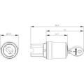 Schlüsselschalter Siemens, C, 22 mm, rund, Kunststoff, Schlüsselabzug O