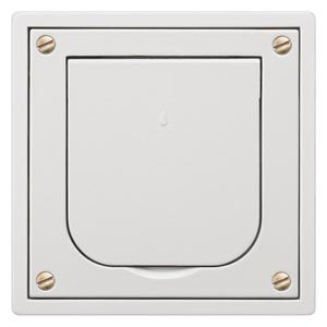DELTA SCHUKO-Steckdose mit Klappdeckel aus Alu-Druckguss, lichtgrau