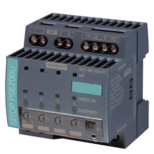 Selektivitätsmodul SITOP PSE200U, DC 24 V/4 x 0,5 ... 3 A mit Summenmeldekontakt