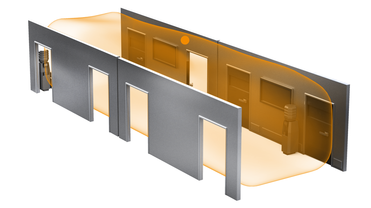 Präsenzmelder Dual HF COM1 Hochfrequenz, Unterputz, IP20, 360° Reichweite max: 20 x 3 m (60 m²) – Bild 4 von 6