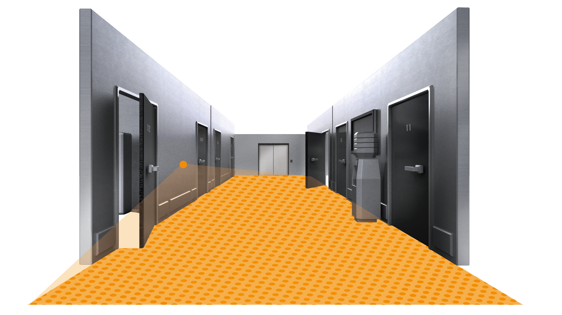 Präsenzschalter IR 180 COM1, Passiv Infrarot, Unterputz, IP20, 180° Reichweite max: r = 12 m (226 m²) – Bild 4 von 5