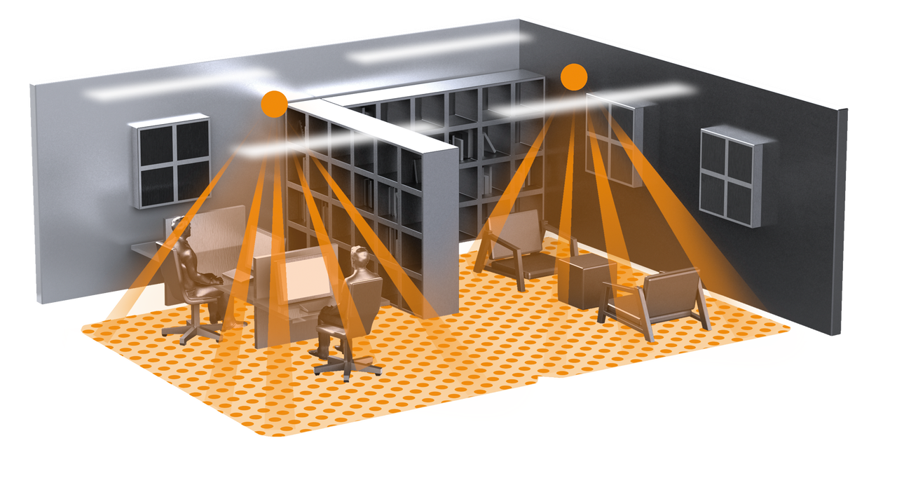 Präsenzmelder IR Quattro SLIM XS 4m COM1, Passiv Infrarot, Unterputz, IP20, 360° Reichweite max: 4 x 4 m (16 m²) – Bild 4 von 5