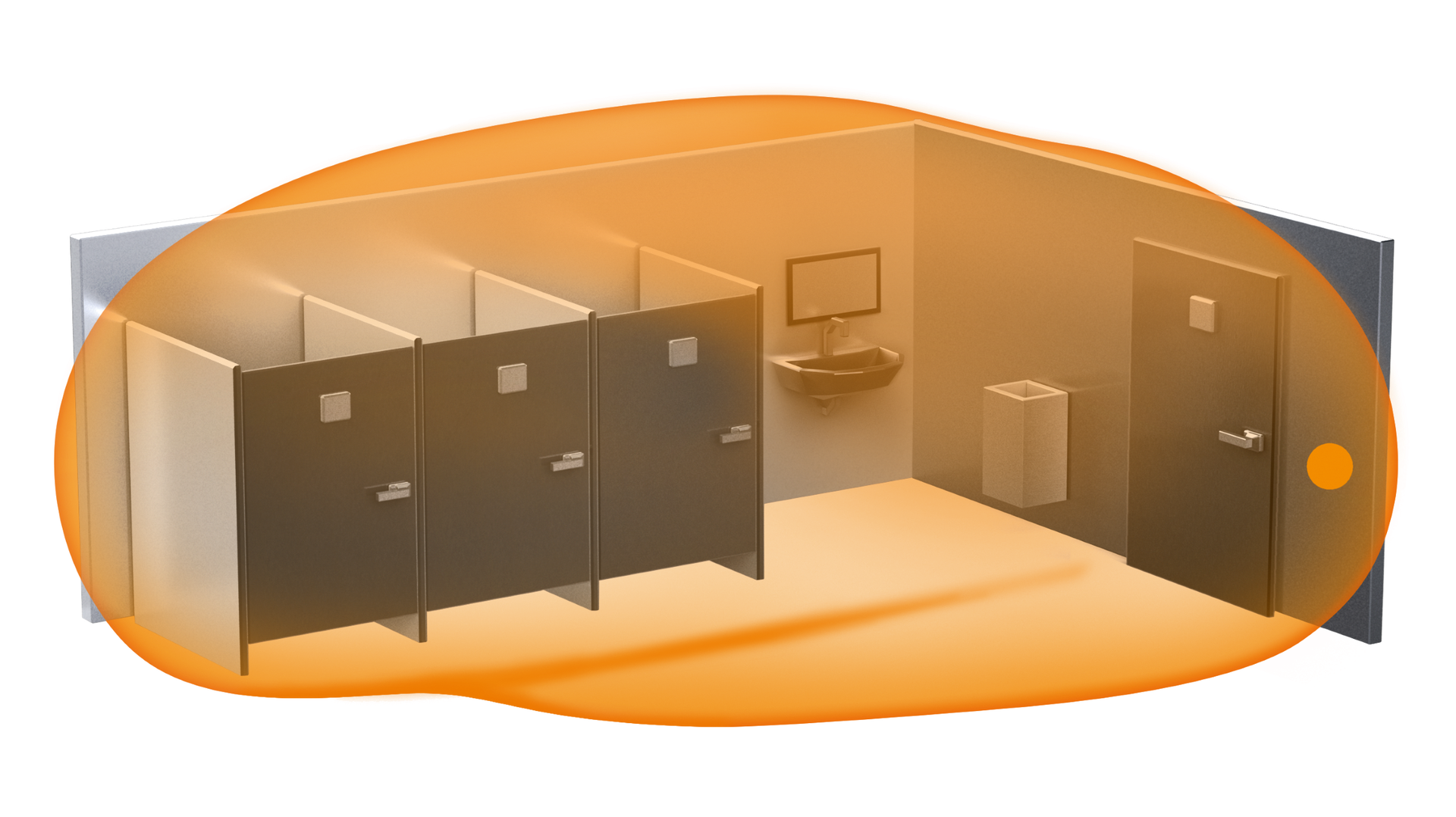Präsenzschalter Hochfrequenz, Unterputz, IP20, 180° Reichweite max: r = 8 m (101 m²) – Bild 4 von 5