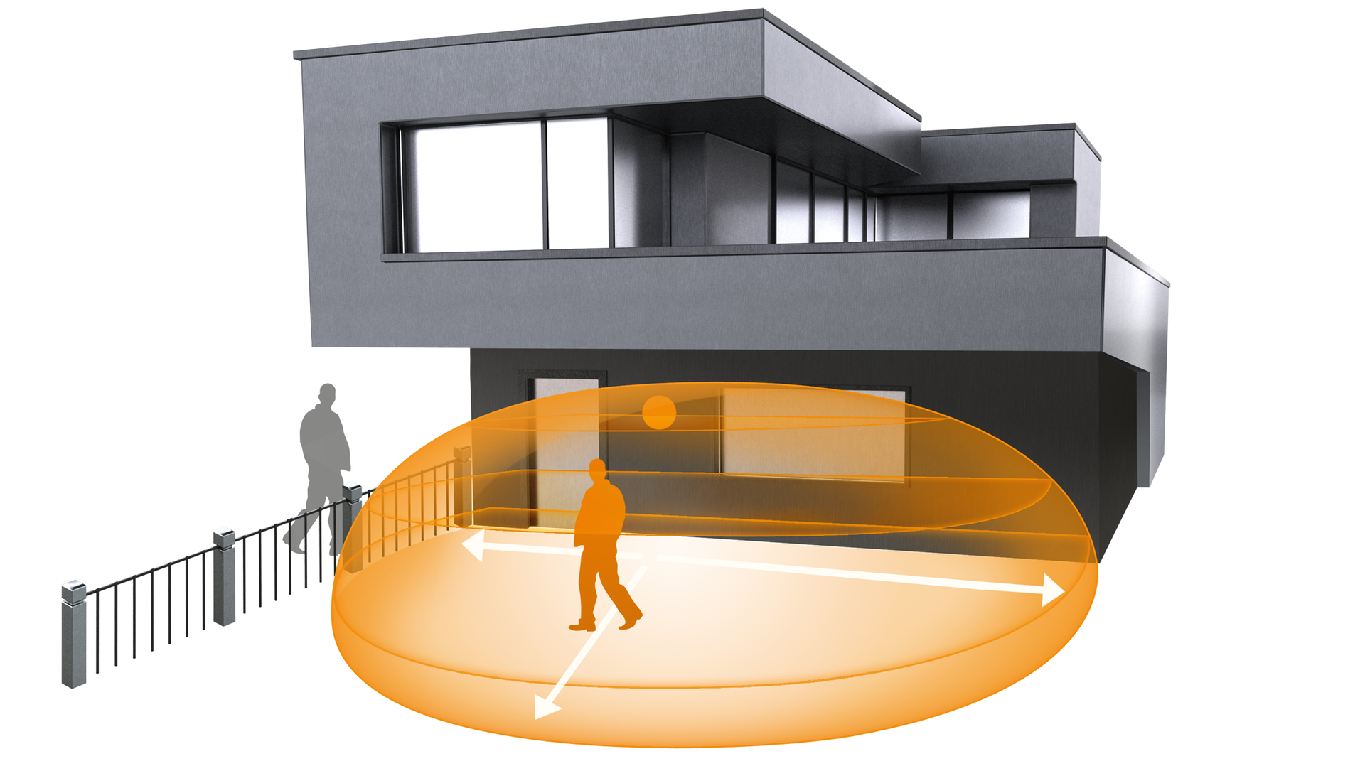 Bewegungsmelder iHF 3D COM1 (Intelligente Hochfrequenz-Technik), Aufputz, IP54, , weiß, 160° Reichweite max: r = 5 m (35 m²) – Bild 4 von 6
