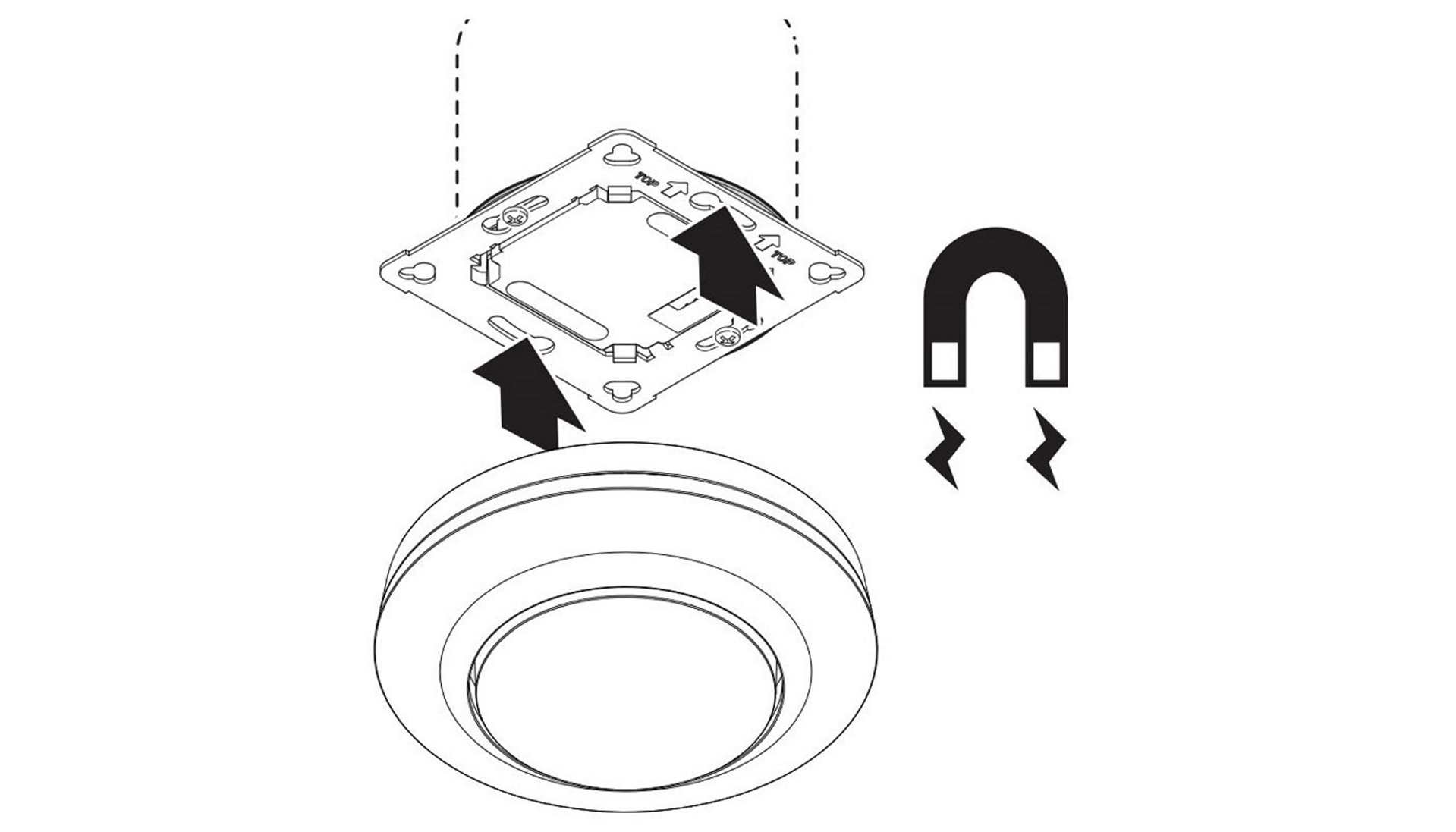 Bewegungsmelder Passiv Infrarot, Unterputz, IP20, 360° Reichweite max: Ø 8 m (50 m²) – Bild 4 von 5