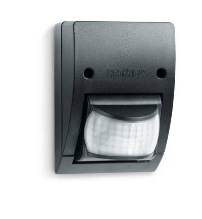 Bewegungsmelder IS 2160 ECO schwarz, Passiv Infrarot, Aufputz, IP54, 160° Reichweite max: r = 12 m (201 m²)