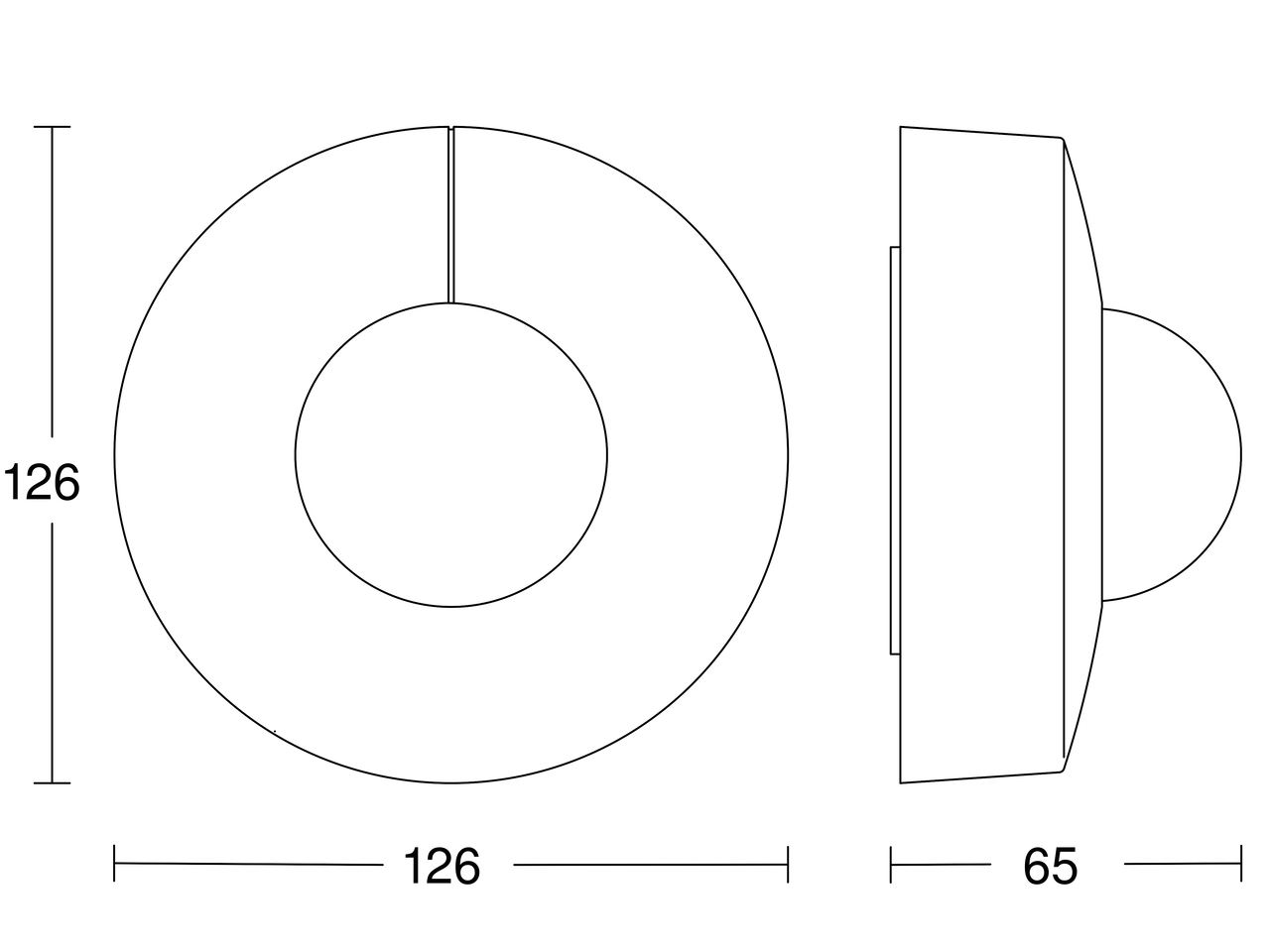 Präsenzmelder IS 3360 COM1, weiß, Passiv Infrarot, Aufputz, IP54, 360° Reichweite max: Ø 40 m (1257 m²) – Bild 3 von 6