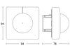 Präsenzmelder IS 3360 COM1, weiß, Passiv Infrarot, Unterputz, eckig, IP20, 360° Reichweite max: Ø 40 m (1257 m²)