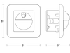 Bewegungsmelder Passiv Infrarot, Unterputz, IP20, 180° Reichweite max: r = 8 m (101 m²)