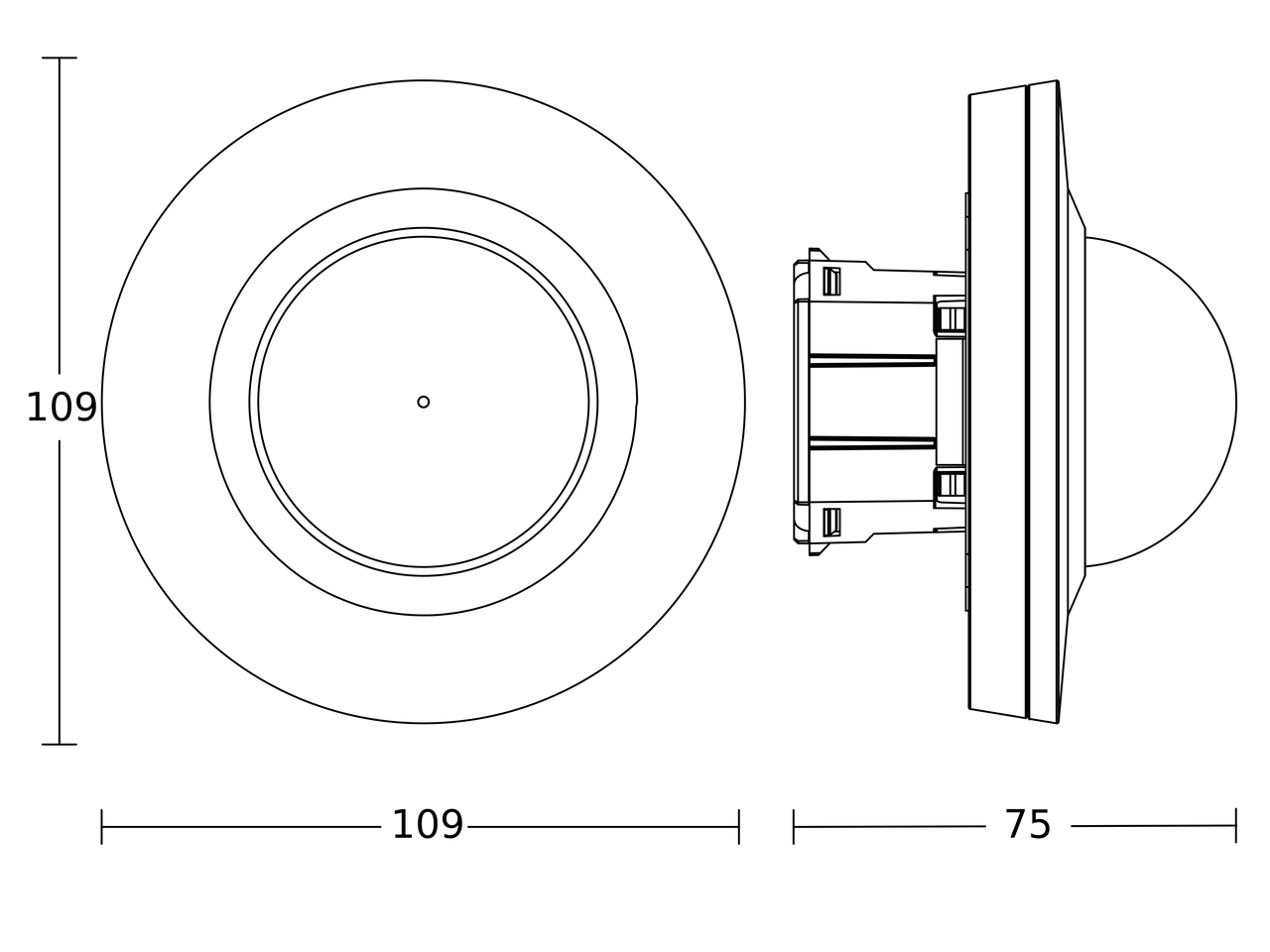 Bewegungs- und Präsenzmelder PD IR 4360-24 COM1 Passiv Infrarot, Unterputz, IP20, weiß, 360° Reichweite max: Ø 24 m (452 m²) – Bild 3 von 5