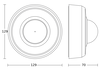 Bewegungs- und Präsenzmelder PD IR 4360-24 KNX Passiv Infrarot, Aufputz, IP54, weiß, 360° Reichweite max: Ø 24 m (452 m²)
