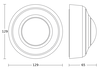 Bewegungs- und Präsenzmelder PD IR 4360-8 KNX Passiv Infrarot, Aufputz, IP54, schwarz, 360° Reichweite max: Ø 8 m (50 m²)